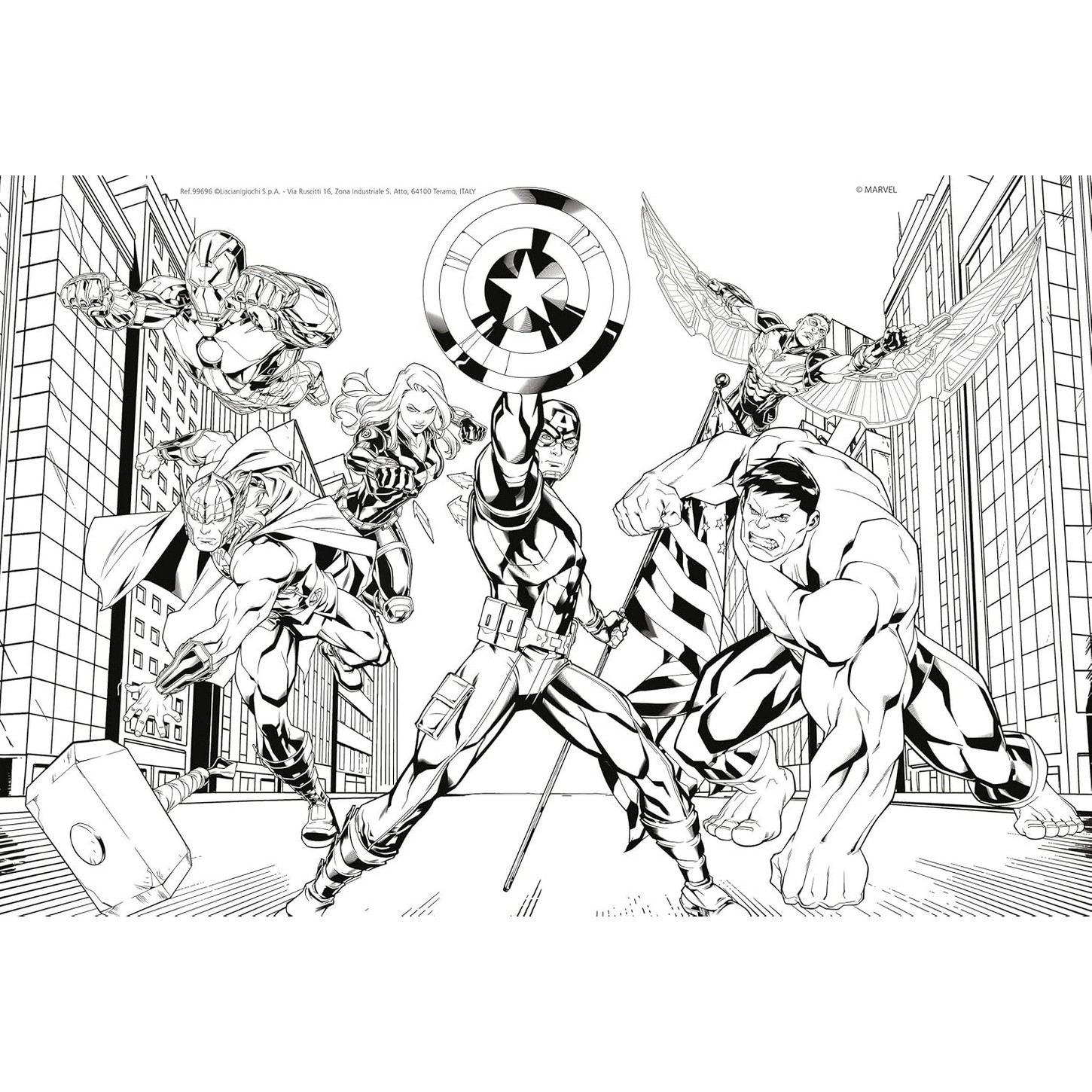 Lisciani Puzzle Marvel Avengers 2 in 1 cm 50x35 Af Interni